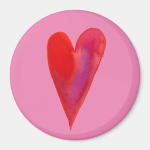 Minimalistisches Aquarellherz Magnet