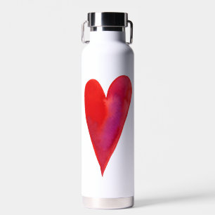 Minimalistisches Aquarellherz Trinkflasche