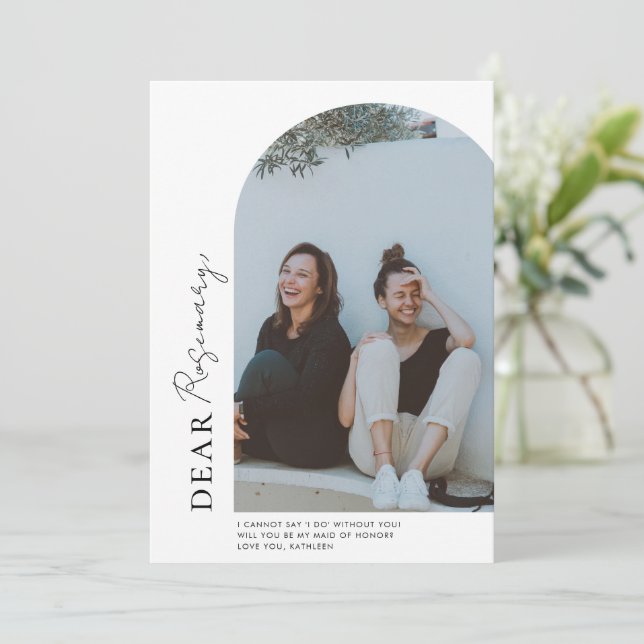 Minimalistisches Arch-Foto wird mein...card Einladung (Stehend Vorderseite)