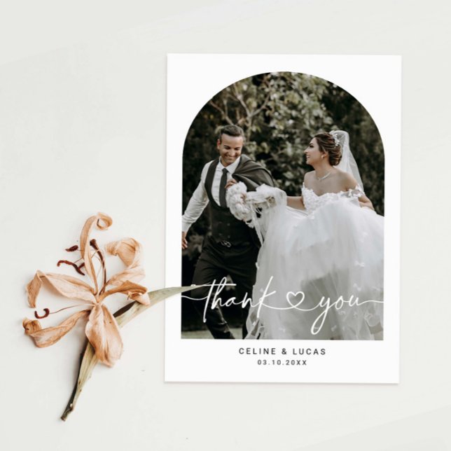 Minimalistisches Arch Wedding Foto Dankeschön Kart Dankeskarte (Von Creator hochgeladen)