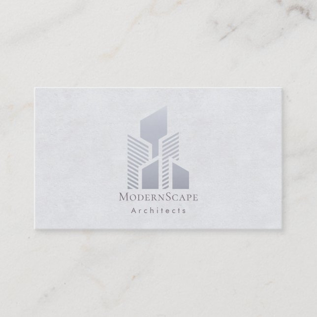 Minimalistisches architektonisches Logo (Lt Blue-G Visitenkarte (Vorderseite)