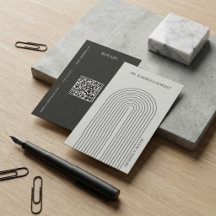 Minimalistisches Architektur-Tor mit QR-Code