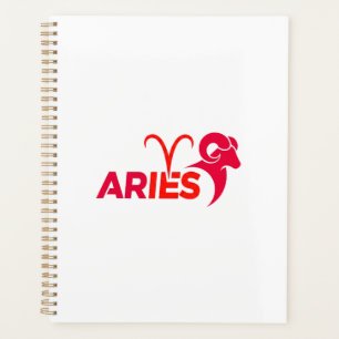 Minimalistisches Aries-Sternzeichen rotes Grafik-A Planer