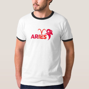 Minimalistisches Aries-Sternzeichen rotes Grafik A T-Shirt