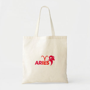 Minimalistisches Aries-Sternzeichen rotes Grafik A Tragetasche