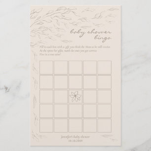Minimalistisches ausdruckbares Baby-Shower-Bingo-S