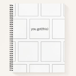 Minimalistisches B&W-Ermutigungs-Notebook Notizbuch