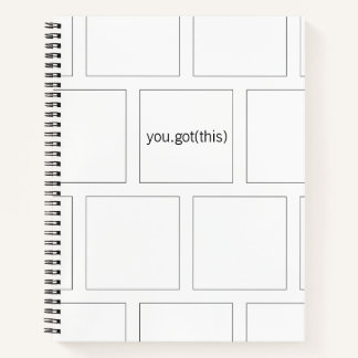 Minimalistisches B&W-Ermutigungs-Notebook Notizbuch