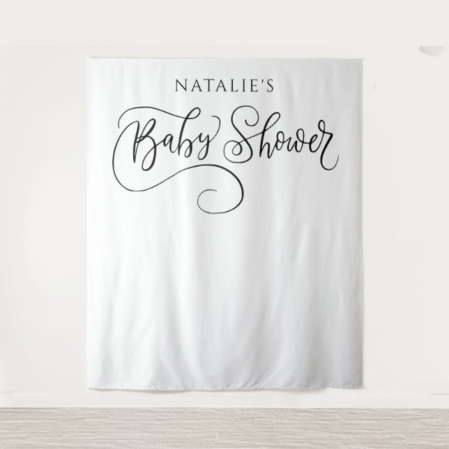 Minimalistisches Baby Duschbad Foto Prop Hintergru Wandteppich (Vorderseite)