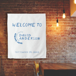 Minimalistisches Baby-Dusche Foto Wandteppich