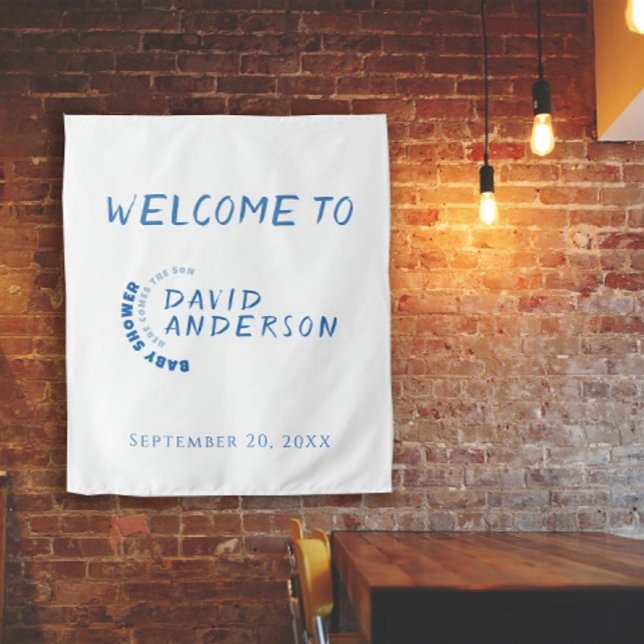 Minimalistisches Baby-Dusche Foto Wandteppich (Von Creator hochgeladen)