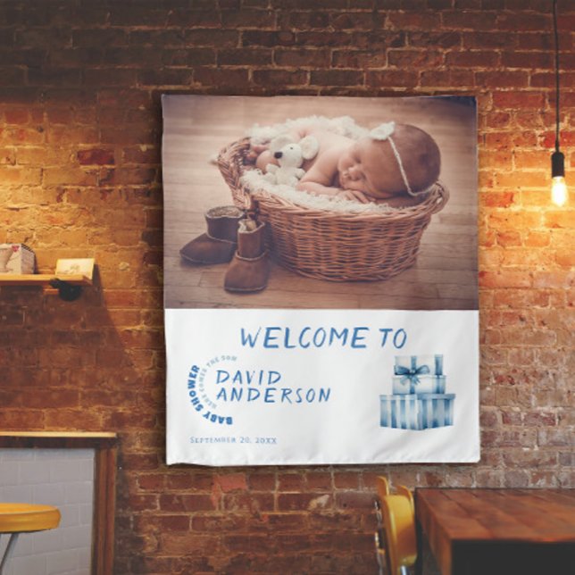 Minimalistisches Baby-Dusche Foto Wandteppich (Von Creator hochgeladen)