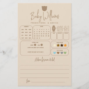 Minimalistisches Baby-Dusche Vorhersagen & Advice-