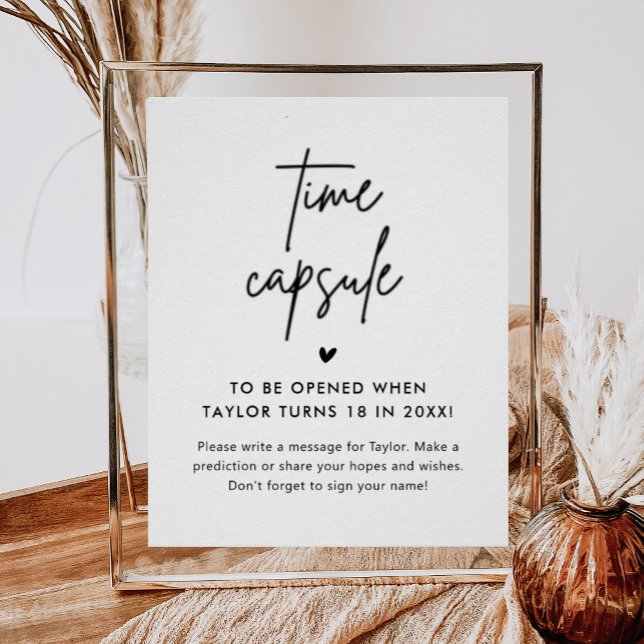 Minimalistisches Baby Duschzeit Kapselunterschrift Poster (Von Creator hochgeladen)