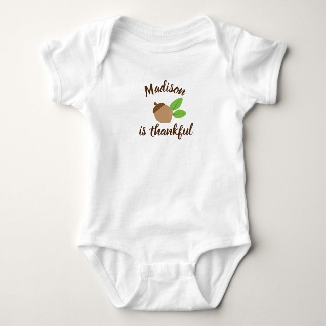 Minimalistisches Baby First Erntedank ist dankbar Strampler (Vorderseite)