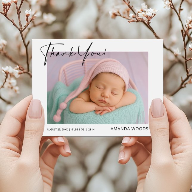 Minimalistisches Baby Foto Vielen Dank Postcard Postkarte (Von Creator hochgeladen)