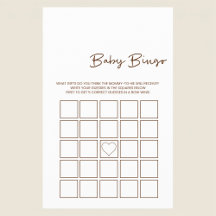 Minimalistisches Baby-Geschenk-Bingo-Spiel Flyer