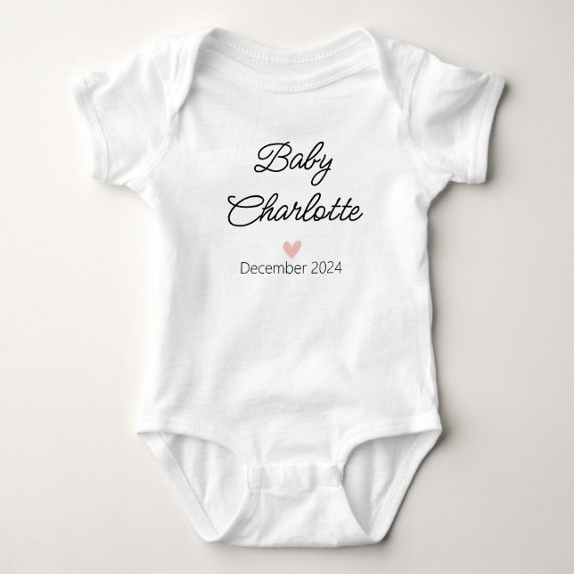 Minimalistisches Baby kommt bald | Eigenes Geschen Baby Strampler (Vorderseite)