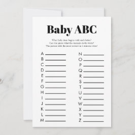 Minimalistisches Baby Shooter ABC Game Einladung
