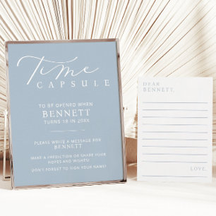 Minimalistisches Baby Shower Time Kapselstation-Ze Poster