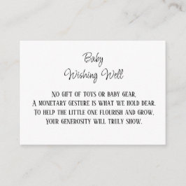 Minimalistisches Baby wünscht einen guten Geldbeit Begleitkarte