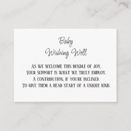 Minimalistisches Baby wünscht einen guten Geldbeit Begleitkarte