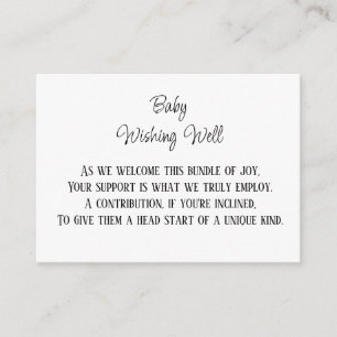 Minimalistisches Baby wünscht einen guten Geldbeit Begleitkarte