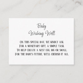 Minimalistisches Baby wünscht einen guten Geldbeit Begleitkarte