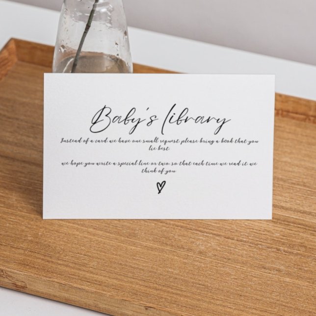 Minimalistisches Babybuchbuch Anfrage Babydusche Begleitkarte (Von Creator hochgeladen)