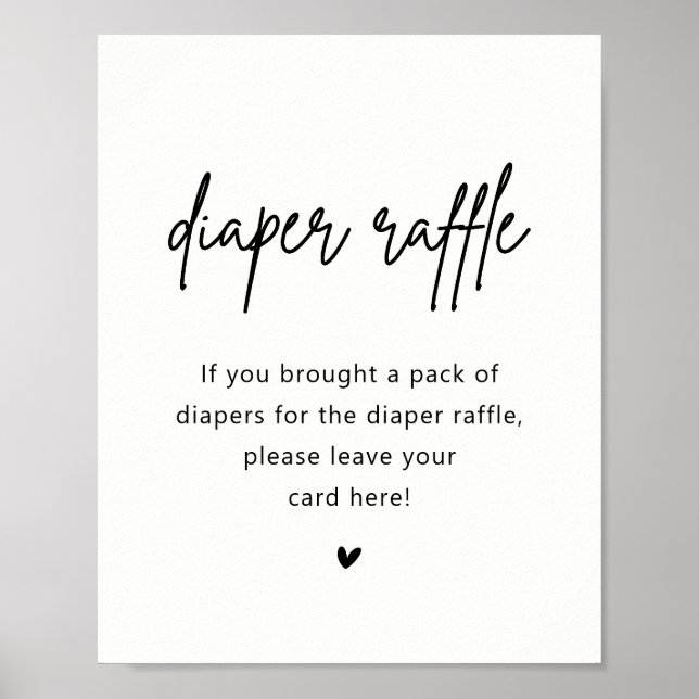 Minimalistisches Babyduschensignatur Poster (Vorne)