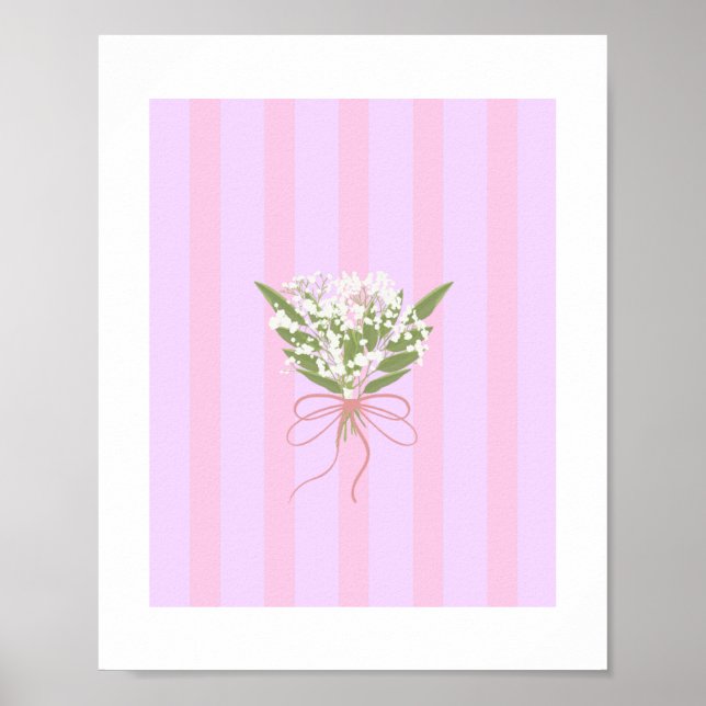 "Minimalistisches Baby's Breath Bouquet Poster' Poster (Vorne)
