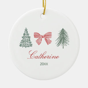 Minimalistisches Band- und Baumdesign - individuel Keramik Ornament