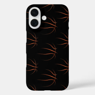 Minimalistisches Basketball-Linienkunstmuster – Sc iPhone 16 Hülle