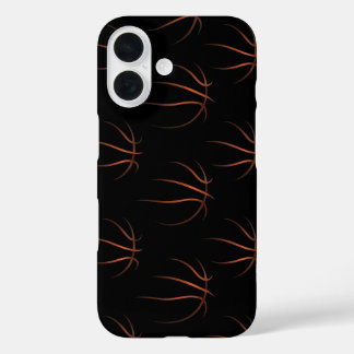 Minimalistisches Basketball-Linienkunstmuster – Sc iPhone 16 Hülle