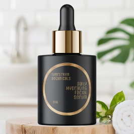 Minimalistisches Beauty-Etikett, schwarz und geweb Runder Aufkleber