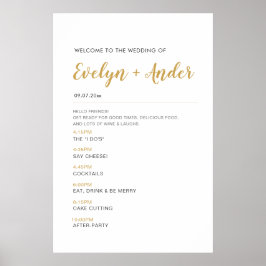 Minimalistisches Begrüßungs- und Zeitplanprogramm Poster