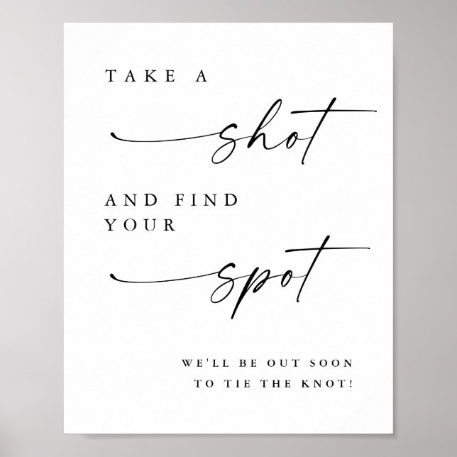 Minimalistisches Begrüßungszeichen für ein Getränk Poster (Vorne)
