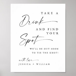 Minimalistisches Begrüßungszeichen für ein Getränk Poster