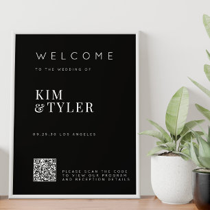 Minimalistisches Begrüßungszeichen QR CODE Poster