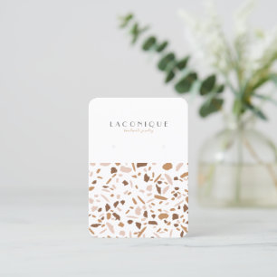 Minimalistisches Beige Terrazzo Mosaik Juwelendisp Visitenkarte