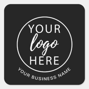 Minimalistisches benutzerdefiniertes Geschäftslogo Quadratischer Aufkleber