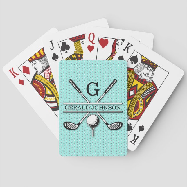 Minimalistisches, benutzerdefiniertes Golf Monogra Spielkarten (Rückseite)