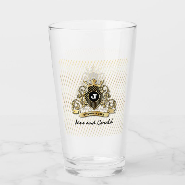 Minimalistisches, benutzerdefiniertes Monogramm-De Glas (Vorderseite)