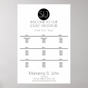 Minimalistisches Berggipfel-Logo-Sitzplan Poster