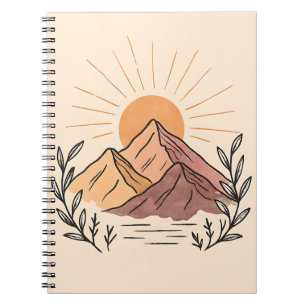 Minimalistisches Bergsonnenaufgangs-Notizbuch – Äs Notizblock