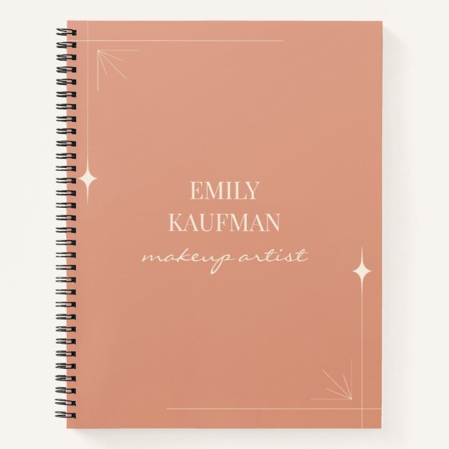 Minimalistisches Beruflich Makeup Artist Business Notizbuch (Vorderseite)