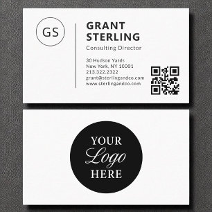 Minimalistisches Beruflicher QR-Code Firmenlogo Visitenkarte