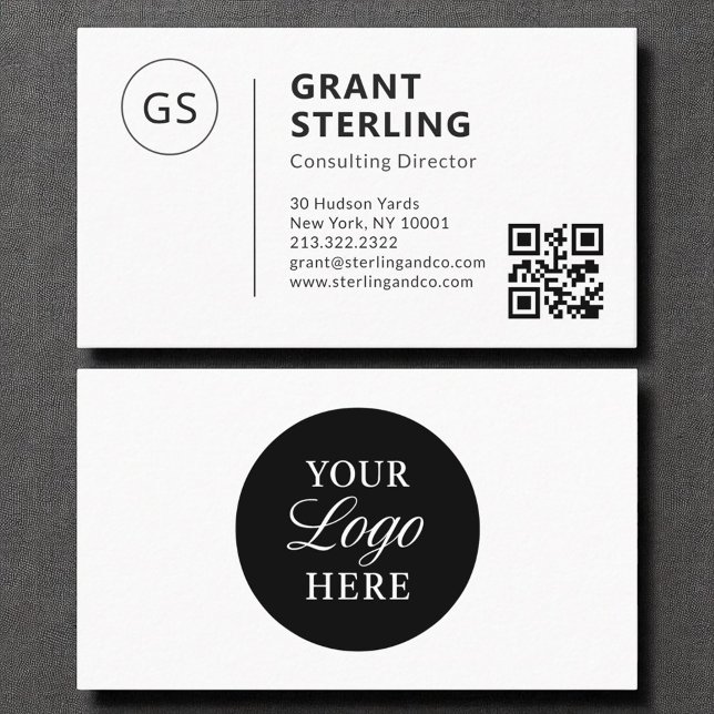 Minimalistisches Beruflicher QR-Code Firmenlogo Visitenkarte (Von Creator hochgeladen)