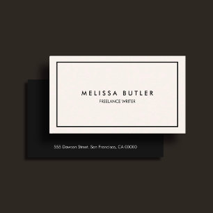 Minimalistisches Berufliches Elegantes Beige Visitenkarte