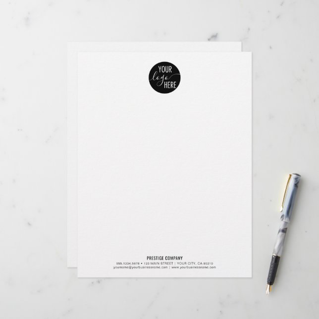 Minimalistisches Berufliches Firmenlogo Briefbogen (Vorderseite/Rückseite Beispiel)